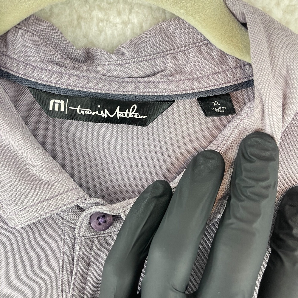 Travis Mathew Performance Golf Polo Shirt Men Size XL Purple Short Sleeve Casual - Picture 8 of 16